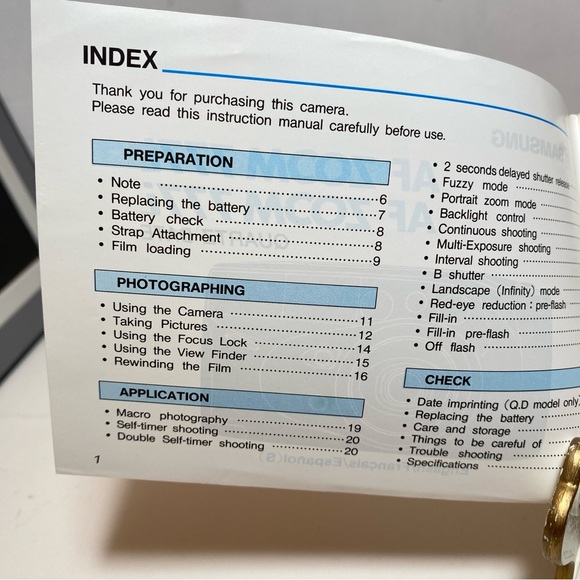Samsung AF Zoom 777i Point and Shoot Camera Instruction Manual Vtg New Condition - Picture 2 of 3